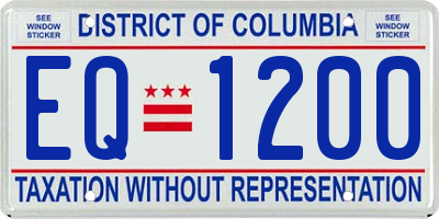 DC license plate EQ1200