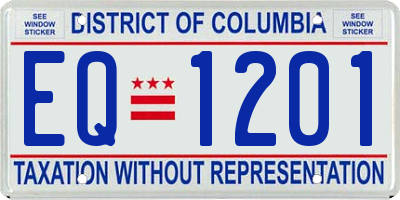 DC license plate EQ1201