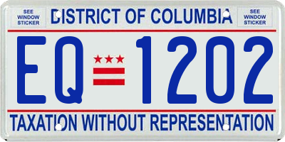 DC license plate EQ1202