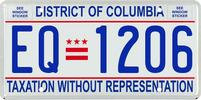 DC license plate EQ1206