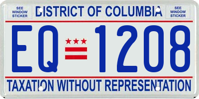 DC license plate EQ1208