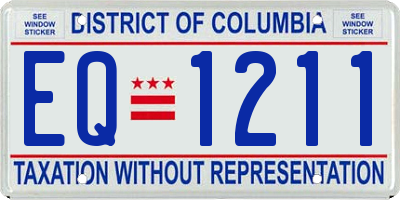 DC license plate EQ1211