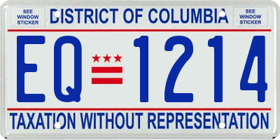 DC license plate EQ1214