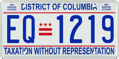 DC license plate EQ1219