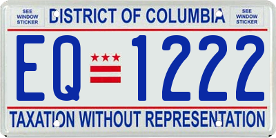 DC license plate EQ1222