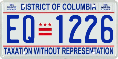 DC license plate EQ1226
