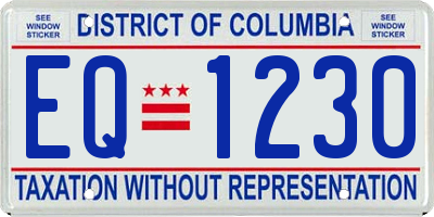 DC license plate EQ1230