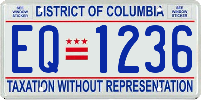 DC license plate EQ1236