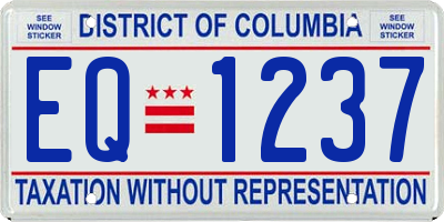 DC license plate EQ1237