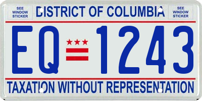 DC license plate EQ1243