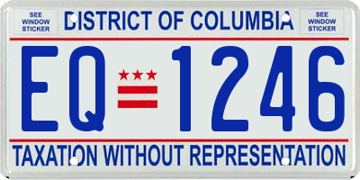 DC license plate EQ1246