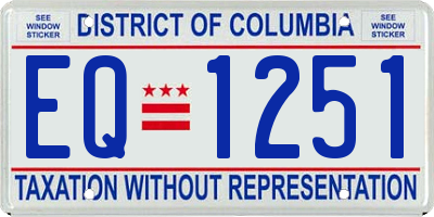 DC license plate EQ1251