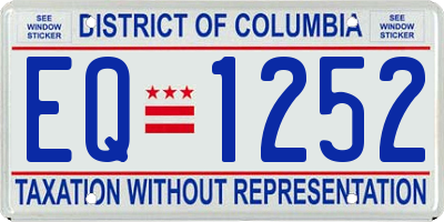 DC license plate EQ1252