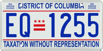 DC license plate EQ1255