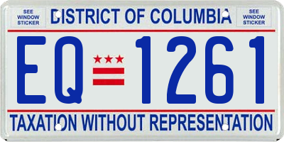 DC license plate EQ1261