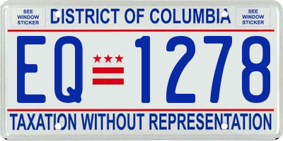 DC license plate EQ1278