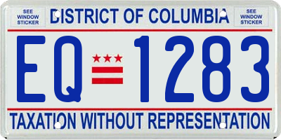 DC license plate EQ1283