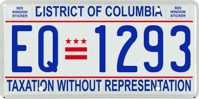 DC license plate EQ1293