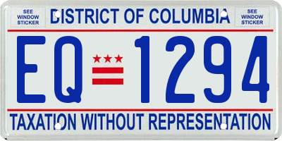 DC license plate EQ1294