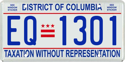 DC license plate EQ1301