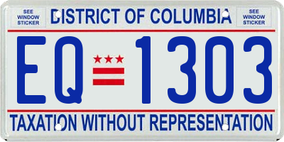DC license plate EQ1303