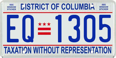 DC license plate EQ1305