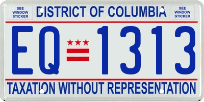 DC license plate EQ1313