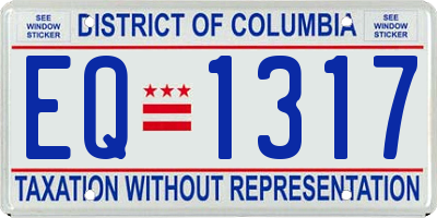 DC license plate EQ1317
