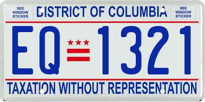 DC license plate EQ1321