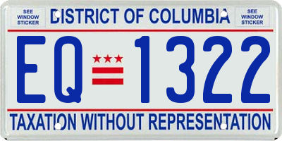 DC license plate EQ1322