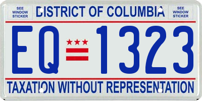 DC license plate EQ1323