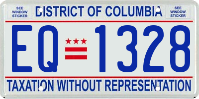 DC license plate EQ1328