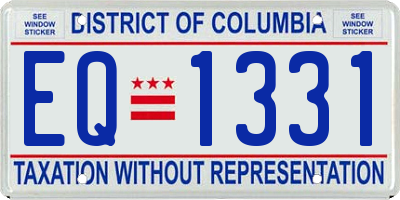 DC license plate EQ1331