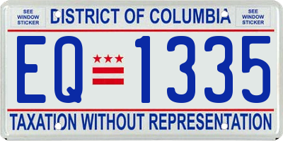 DC license plate EQ1335