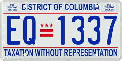 DC license plate EQ1337