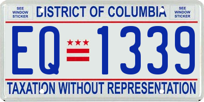 DC license plate EQ1339
