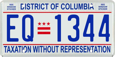 DC license plate EQ1344