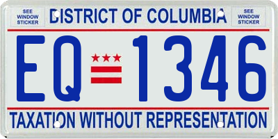 DC license plate EQ1346