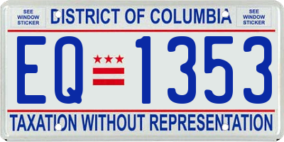 DC license plate EQ1353