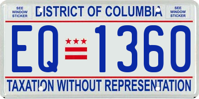 DC license plate EQ1360