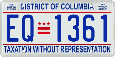 DC license plate EQ1361