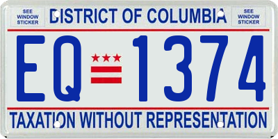 DC license plate EQ1374