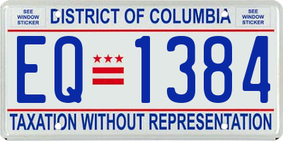 DC license plate EQ1384