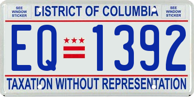DC license plate EQ1392