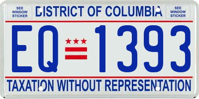 DC license plate EQ1393