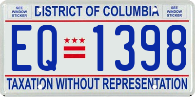DC license plate EQ1398
