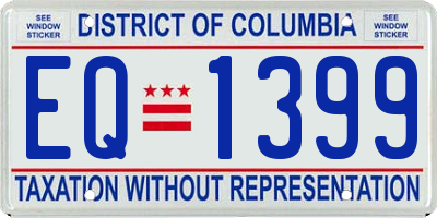 DC license plate EQ1399