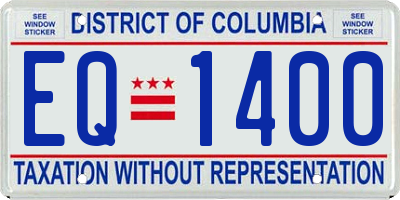 DC license plate EQ1400