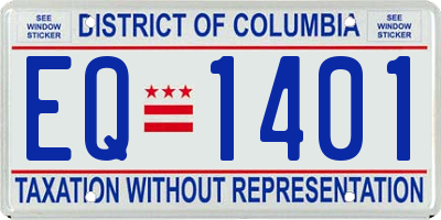 DC license plate EQ1401
