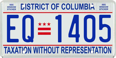 DC license plate EQ1405
